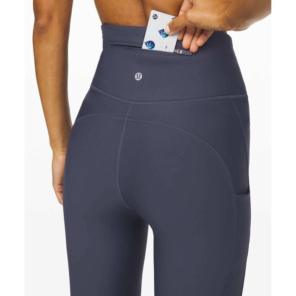 Lululemon Women's Dark Blue Pockets Flurry Up Super High-Rise Tight 25" size 10